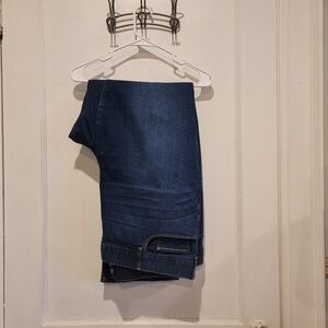 Women's Size 24W Lands' End Dark Wash Curvy Straight Leg Jeans Like New
